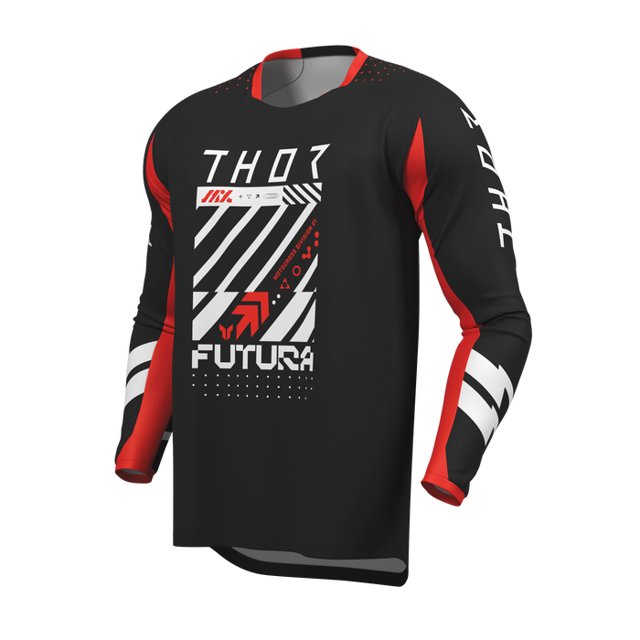 Thor Youth Launchmode Futura Jersey in Black/Red