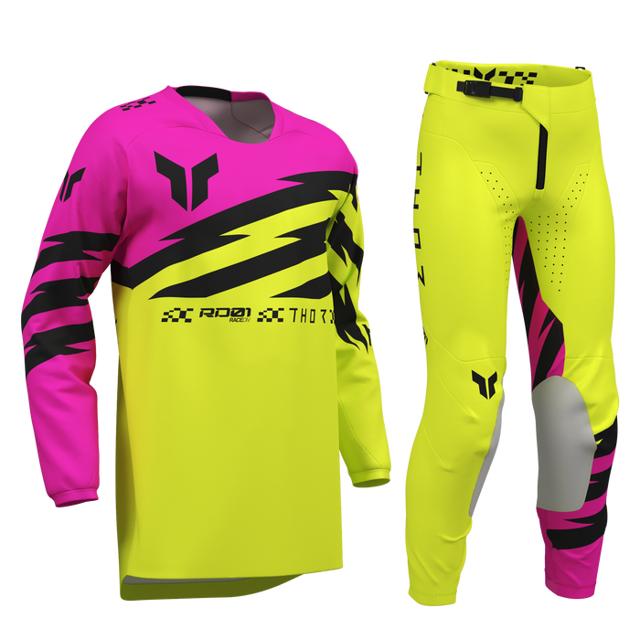 Thor Youth Launchmode Shockie Acid/Fuchsia Gear Combo