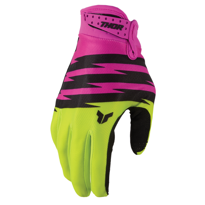 Thor Youth Launchmode Shockie Gloves in Acid/Fuchsia