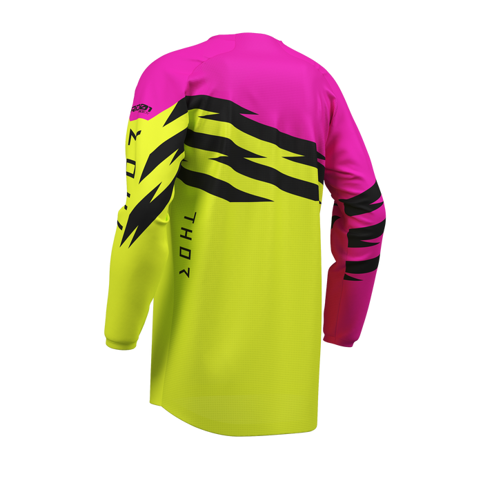Thor Youth Launchmode Shockie Acid/Fuchsia Gear Combo jersey view