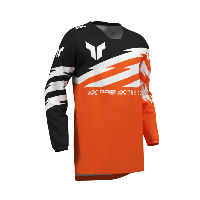 Thor Youth Launchmode Shockie Fluo Orange/Black Gear Combo jersey view