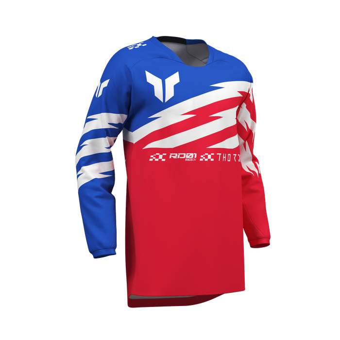 Thor Youth Launchmode Shockie Red/Blue Gear Combo jersey view