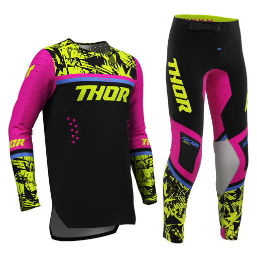 Thor Youth Sportmode Punk'd Black/Fuchsia Gear Combo