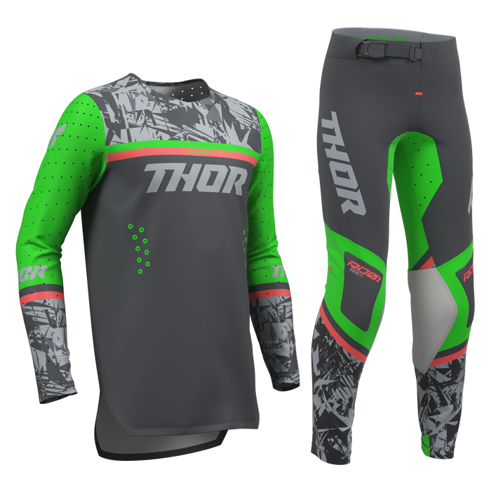 Thor Youth Sportmode Punk'd Charcoal/Green Gear Combo