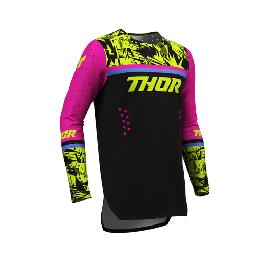 Thor Youth Sportmode Punk'd Black/Fuchsia Gear Combo jersey view