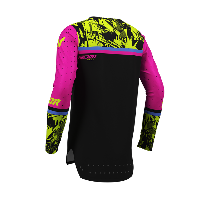 Thor Youth Sportmode Punk'd Black/Fuchsia Gear Combo jersey view
