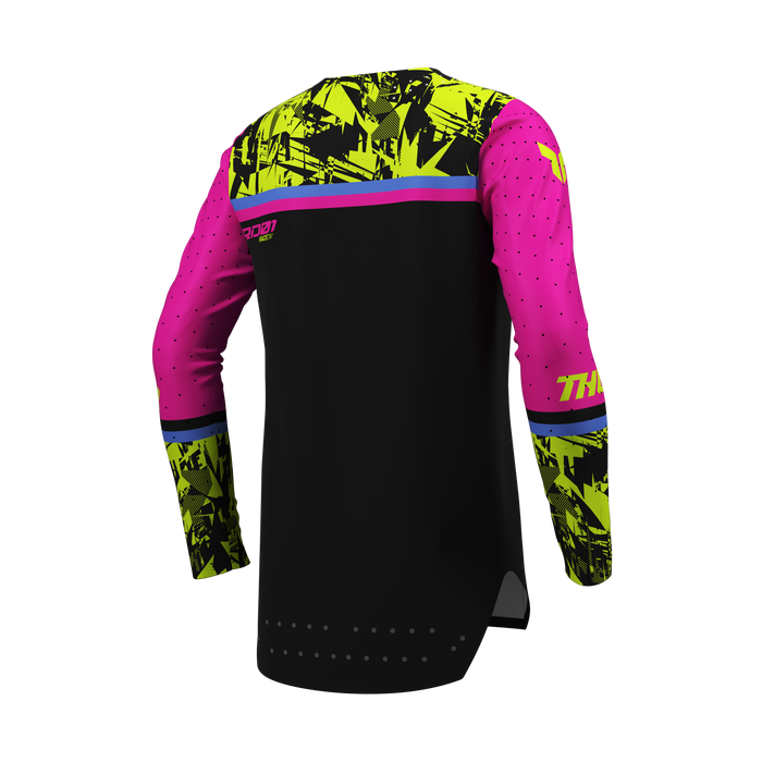 Thor Youth Sportmode Punk'd Jersey in Black/Fuchsia