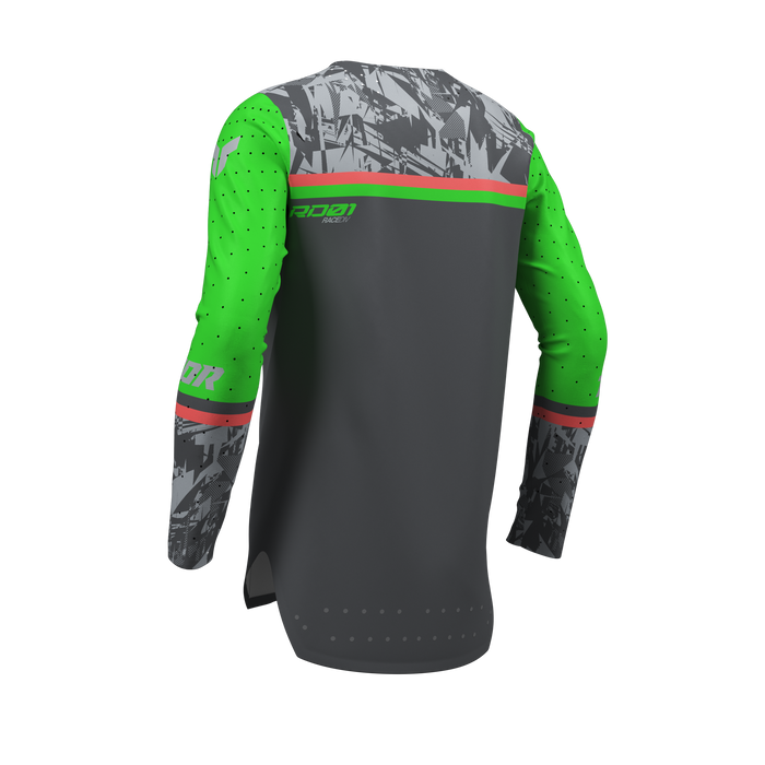 Thor Youth Sportmode Punk'd Charcoal/Green Gear Combo jersey view
