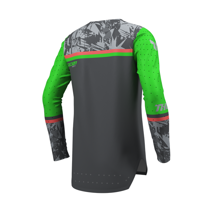 Thor Youth Sportmode Punk'd Jersey in Charcoal/Green