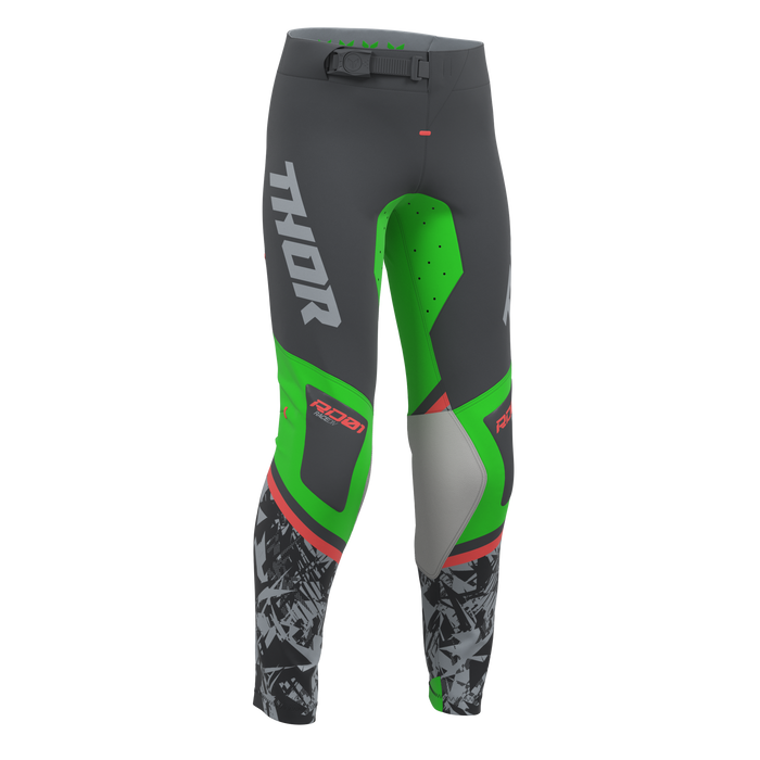 Thor Youth Sportmode Punk'd Charcoal/Green Gear Combo pants view