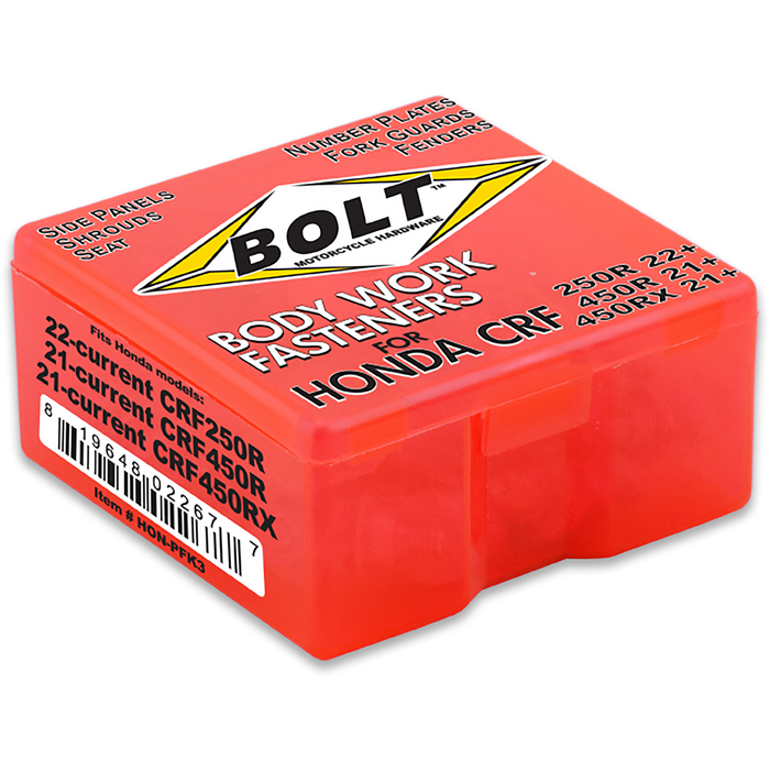 Bolt Motorcycle Full Plastic Fastener Kit - Honda