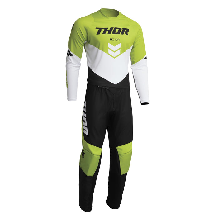 2022 Thor Racing Youth Chevron Sector Black/Green Gear Combo