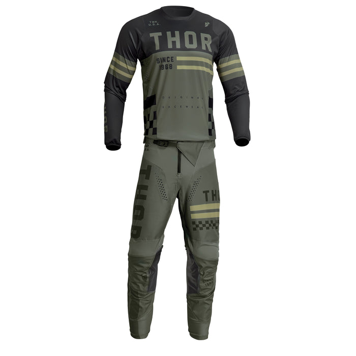 2024 Thor Youth Pulse Combat Army/Black Gear Combo