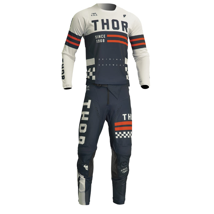 2024 Thor Youth Pulse Combat Midnight/Vintage White Gear Combo