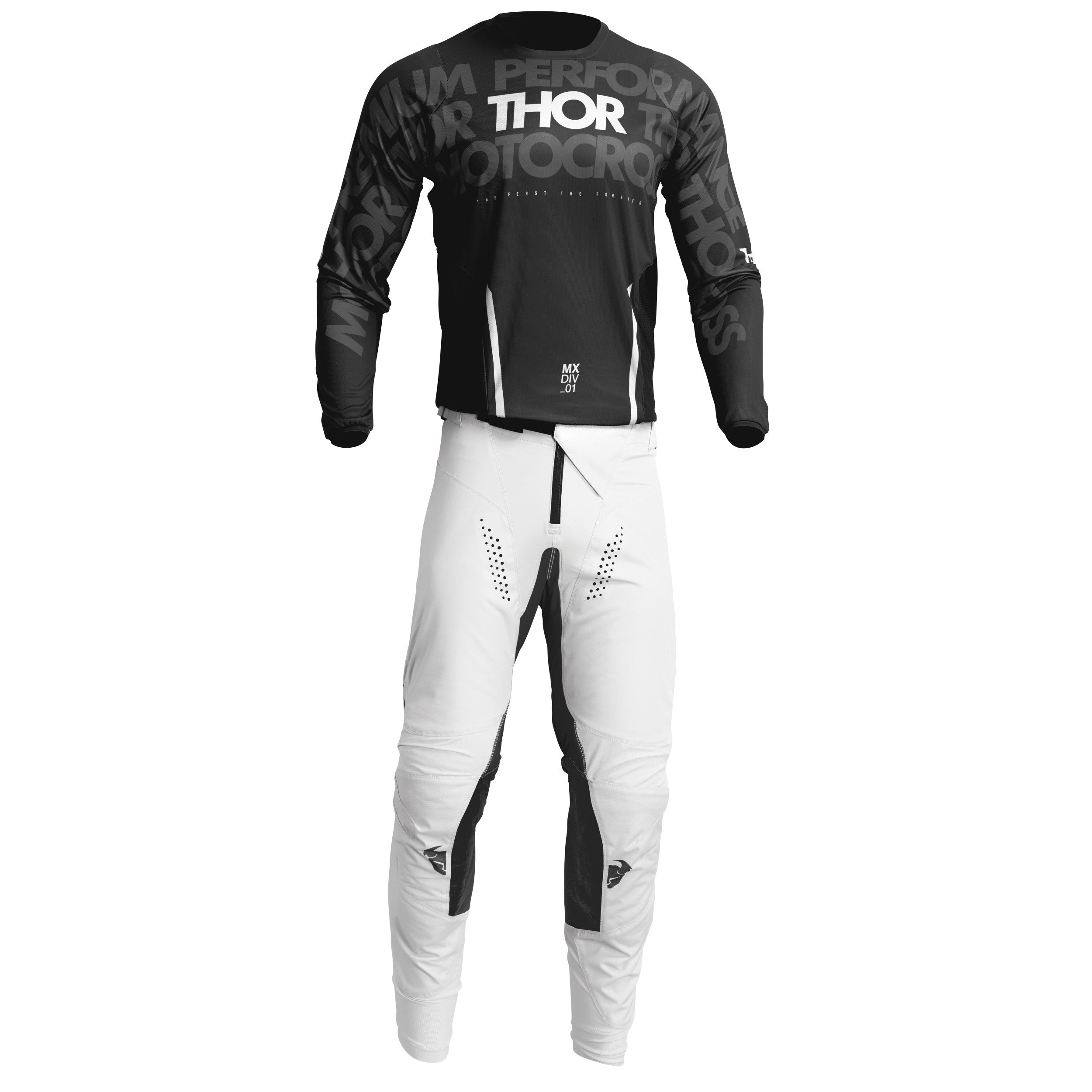 2024 Thor Pulse Mono Black/White Gear Combo —