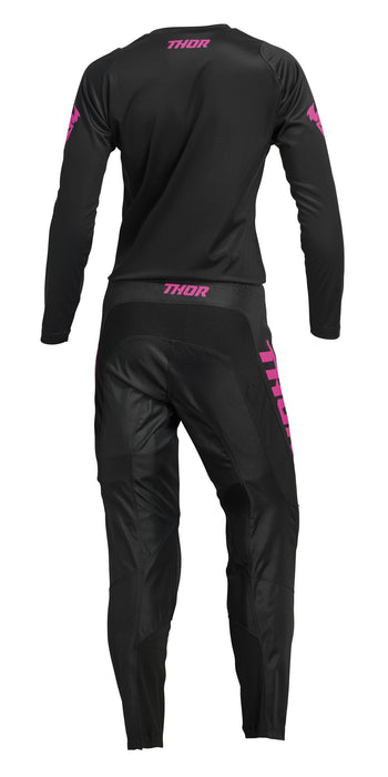 2024 Thor Racing Women's Minimal Sector Black/Flo Pink Gear Combo