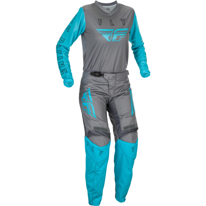 2021 Fly Racing Youth Grey/Blue F-16 Gear Combo