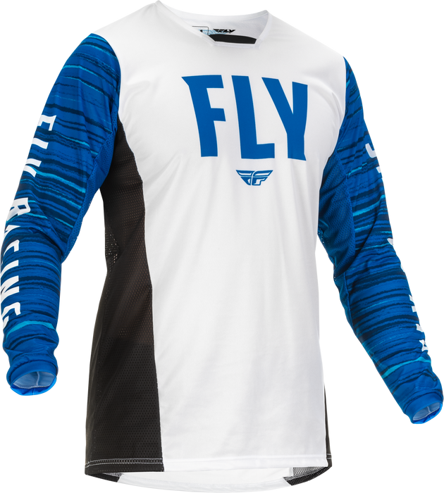2022 Fly Racing Adult Kinetic Wave White/Blue Gear Combo