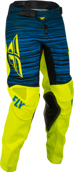 2022 Fly Racing Youth Hi-Vis/Blue Kinetic Wave Gear Combo