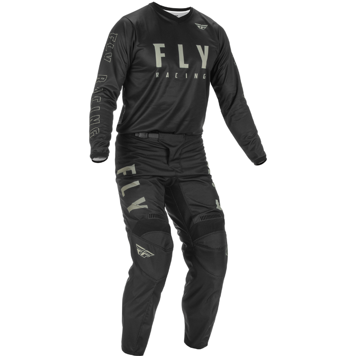 2022 Fly Racing Youth Black/Grey F-16 Gear Combo