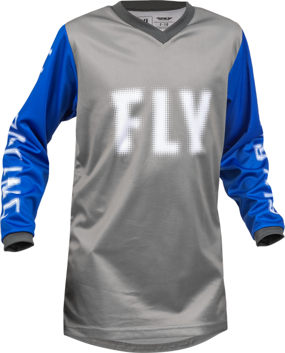 2024 Fly Racing Youth F-16 Grey/Blue Gear Combo