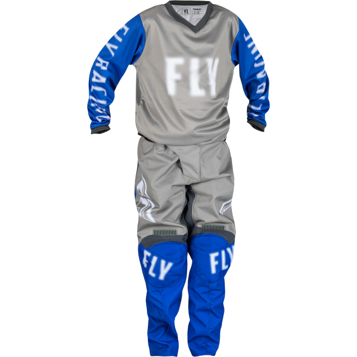 2024 Fly Racing Youth F-16 Grey/Blue Gear Combo