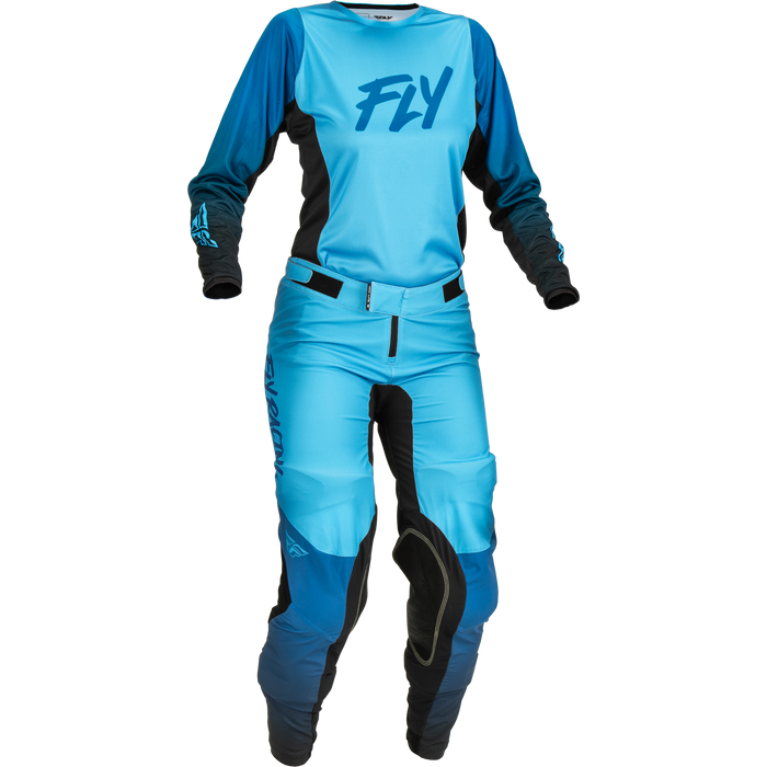 2023 Fly Racing Women's Lite Blue/Black Gear Combo