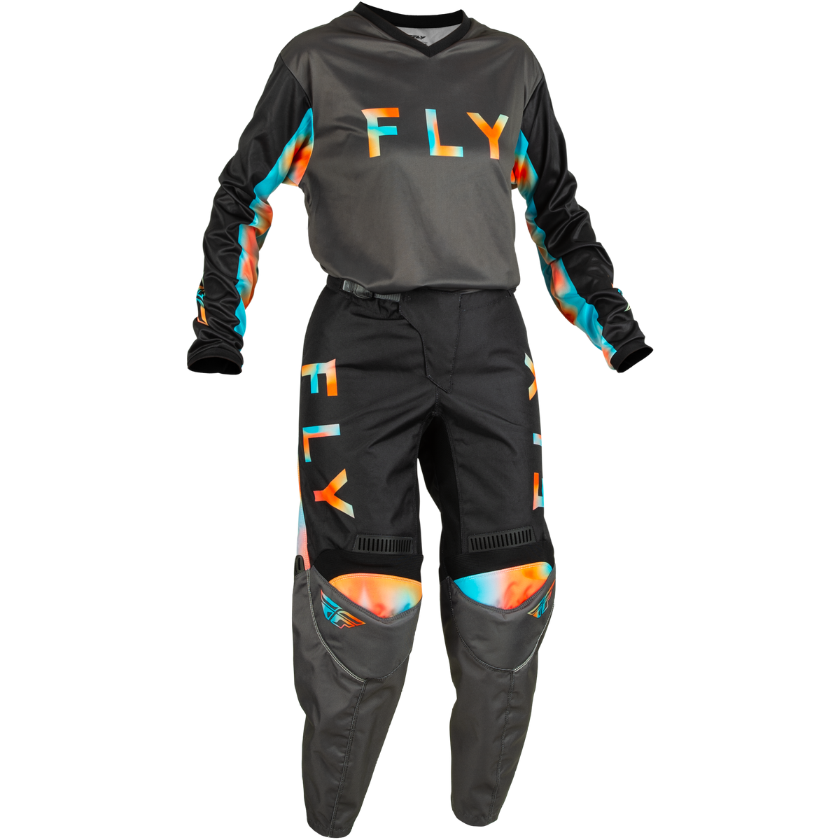2023 Fly Racing F16 Women's Motocross Gear | Grey/Pink/Blue Combo ...