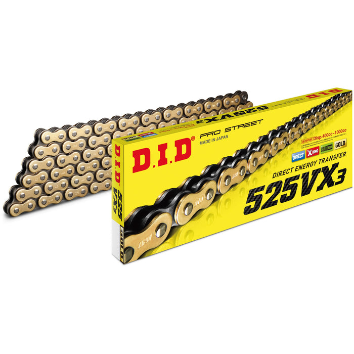 D.I.D 525VX3 X-Ring Gold Chain