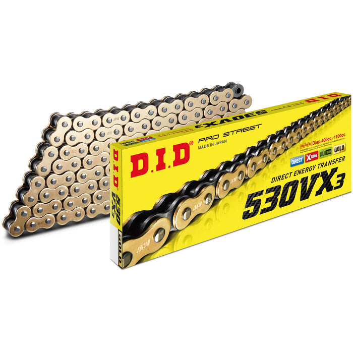 D.I.D 530VX3 X-Ring Gold Chain