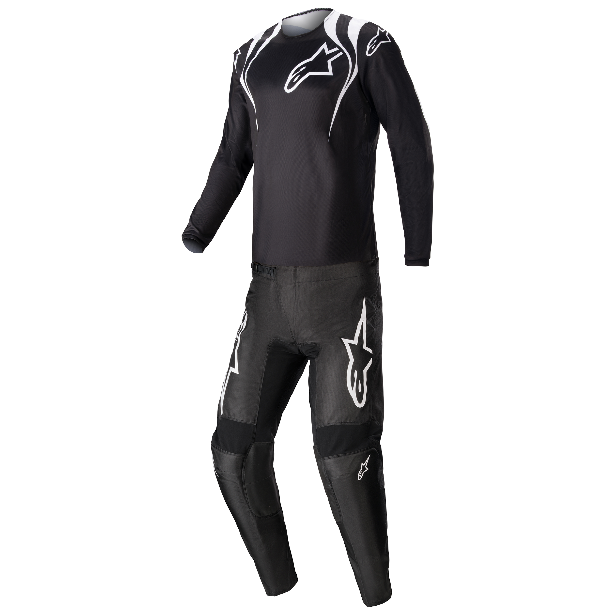 2023 Alpinestars Fluid Narin Black/White Gear Combo