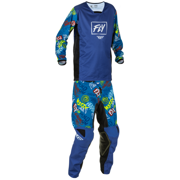 2022 Fly Racing Youth Blue/Light Blue Kinetic Rebel Gear Combo